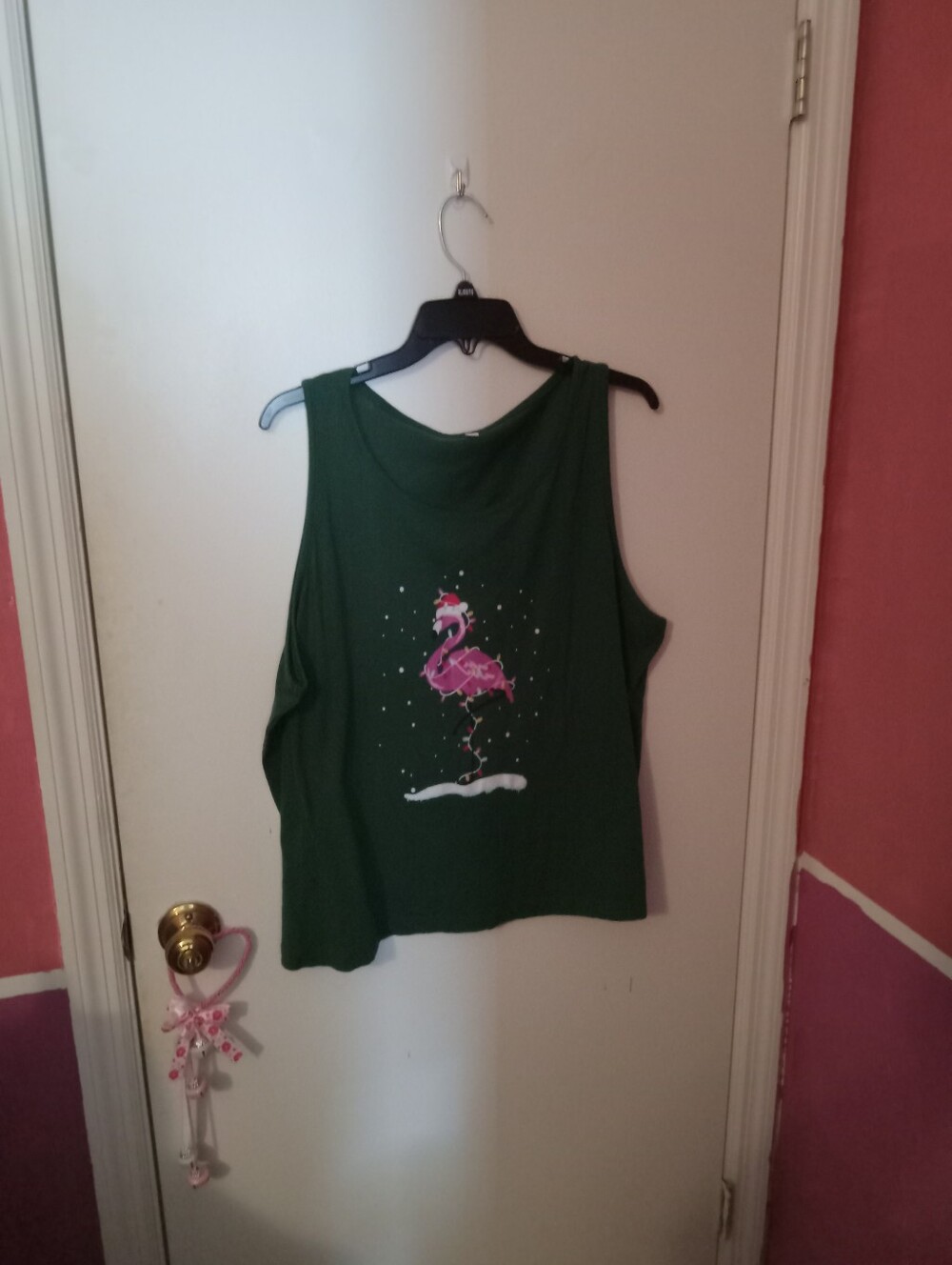 Women's Plus Size 2X Christmas Flamingo Tank Top